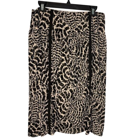 St. John Dresses & Skirts - St. John Sport Mesh Overlay Animal Print Midi Skirt Size 10 Black Cream